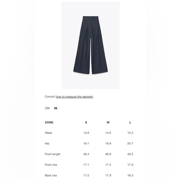 ZARA WOMAN COLLECTION WIDE LEG ULTRA HIGH-WAISTED JEANS - Picture 16 of 16